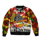Personalised Panthers ANZAC Day Bomber Jacket Aboriginal Rising Sun