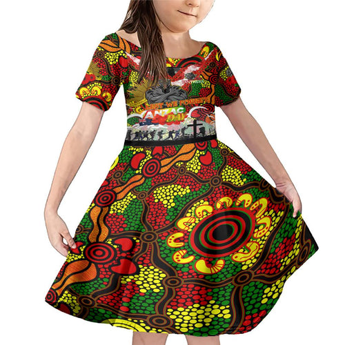 Personalised Panthers ANZAC Day Family Matching Mermaid Dress and Hawaiian Shirt Aboriginal Rising Sun
