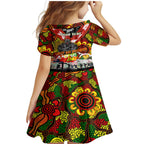 Personalised Panthers ANZAC Day Family Matching Mermaid Dress and Hawaiian Shirt Aboriginal Rising Sun