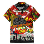 Personalised Panthers ANZAC Day Family Matching Mermaid Dress and Hawaiian Shirt Aboriginal Rising Sun