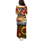 Personalised Panthers ANZAC Day Family Matching Puletasi and Hawaiian Shirt Aboriginal Rising Sun
