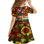 Personalised Panthers ANZAC Day Family Matching Short Sleeve Bodycon Dress and Hawaiian Shirt Aboriginal Rising Sun