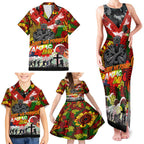 Personalised Panthers ANZAC Day Family Matching Tank Maxi Dress and Hawaiian Shirt Aboriginal Rising Sun