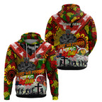 Personalised Panthers ANZAC Day Hoodie Aboriginal Rising Sun