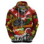 Personalised Panthers ANZAC Day Hoodie Aboriginal Rising Sun
