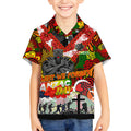 Personalised Panthers ANZAC Day Kid Hawaiian Shirt Aboriginal Rising Sun