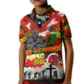 Personalised Panthers ANZAC Day Kid Polo Shirt Aboriginal Rising Sun