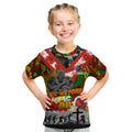 Personalised Panthers ANZAC Day Kid T Shirt Aboriginal Rising Sun