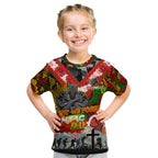 Personalised Panthers ANZAC Day Kid T Shirt Aboriginal Rising Sun