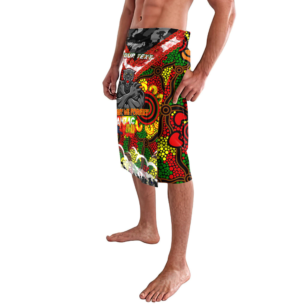 Personalised Panthers ANZAC Day Lavalava Aboriginal Rising Sun