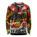 Personalised Panthers ANZAC Day Long Sleeve Shirt Aboriginal Rising Sun