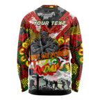 Personalised Panthers ANZAC Day Long Sleeve Shirt Aboriginal Rising Sun