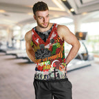 Personalised Panthers ANZAC Day Men Tank Top Aboriginal Rising Sun
