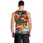 Personalised Panthers ANZAC Day Men Tank Top Aboriginal Rising Sun