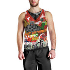 Personalised Panthers ANZAC Day Men Tank Top Aboriginal Rising Sun