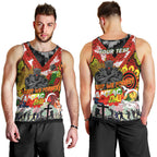 Personalised Panthers ANZAC Day Men Tank Top Aboriginal Rising Sun
