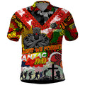 Personalised Panthers ANZAC Day Polo Shirt Aboriginal Rising Sun