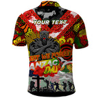 Personalised Panthers ANZAC Day Polo Shirt Aboriginal Rising Sun