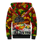 Personalised Panthers ANZAC Day Sherpa Hoodie Aboriginal Rising Sun
