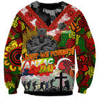 Personalised Panthers ANZAC Day Sweatshirt Aboriginal Rising Sun