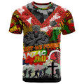 Personalised Panthers ANZAC Day T Shirt Aboriginal Rising Sun