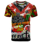 Personalised Panthers ANZAC Day T Shirt Aboriginal Rising Sun