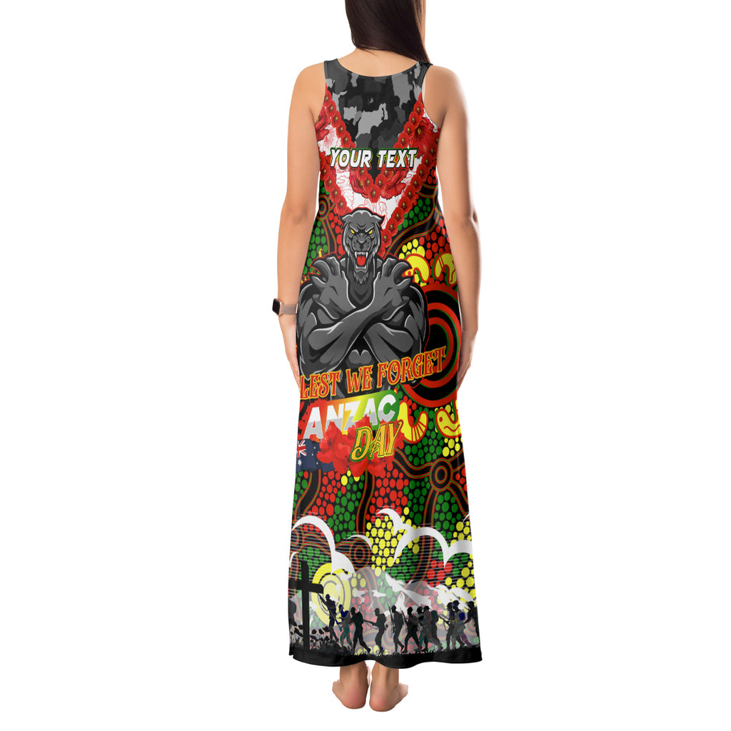 Personalised Panthers ANZAC Day Tank Maxi Dress Aboriginal Rising Sun