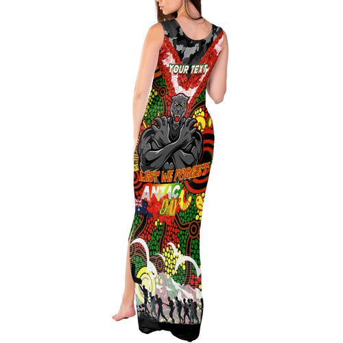 Personalised Panthers ANZAC Day Tank Maxi Dress Aboriginal Rising Sun