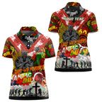 Personalised Panthers ANZAC Day Women Polo Shirt Aboriginal Rising Sun
