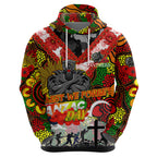 Personalised Panthers ANZAC Day Zip Hoodie Aboriginal Rising Sun