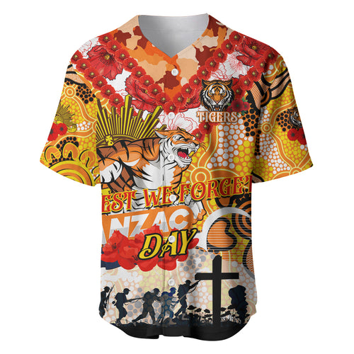 Personalised Tigers ANZAC Day Baseball Jersey Aboriginal Rising Sun