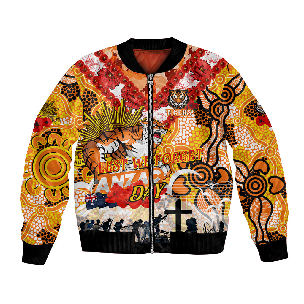 Personalised Tigers ANZAC Day Bomber Jacket Aboriginal Rising Sun