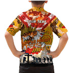 Personalised Tigers ANZAC Day Family Matching Mermaid Dress and Hawaiian Shirt Aboriginal Rising Sun