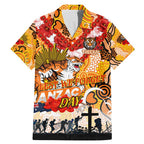 Personalised Tigers ANZAC Day Family Matching Mermaid Dress and Hawaiian Shirt Aboriginal Rising Sun