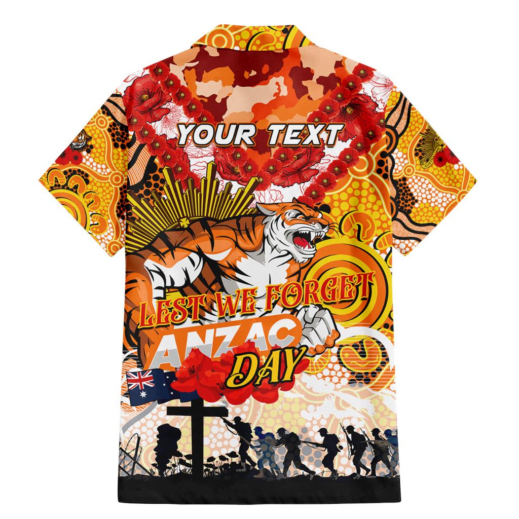 Personalised Tigers ANZAC Day Family Matching Mermaid Dress and Hawaiian Shirt Aboriginal Rising Sun