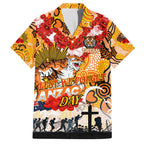 Personalised Tigers ANZAC Day Family Matching Off Shoulder Short Dress and Hawaiian Shirt Aboriginal Rising Sun