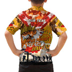 Personalised Tigers ANZAC Day Family Matching Tank Maxi Dress and Hawaiian Shirt Aboriginal Rising Sun