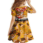Personalised Tigers ANZAC Day Family Matching Tank Maxi Dress and Hawaiian Shirt Aboriginal Rising Sun