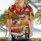 Personalised Tigers ANZAC Day Hawaiian Shirt Aboriginal Rising Sun