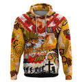 Personalised Tigers ANZAC Day Hoodie Aboriginal Rising Sun