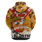 Personalised Tigers ANZAC Day Hoodie Aboriginal Rising Sun