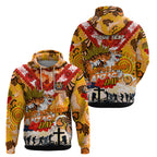 Personalised Tigers ANZAC Day Hoodie Aboriginal Rising Sun