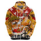 Personalised Tigers ANZAC Day Hoodie Aboriginal Rising Sun