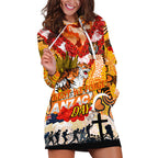 Personalised Tigers ANZAC Day Hoodie Dress Aboriginal Rising Sun