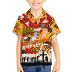 Personalised Tigers ANZAC Day Kid Hawaiian Shirt Aboriginal Rising Sun