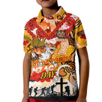 Personalised Tigers ANZAC Day Kid Polo Shirt Aboriginal Rising Sun