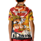 Personalised Tigers ANZAC Day Kid Polo Shirt Aboriginal Rising Sun