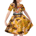 Personalised Tigers ANZAC Day Kid Short Sleeve Dress Aboriginal Rising Sun