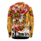 Personalised Tigers ANZAC Day Long Sleeve Shirt Aboriginal Rising Sun