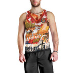 Personalised Tigers ANZAC Day Men Tank Top Aboriginal Rising Sun